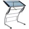 Triflex Craft, Drawing, Drafting Table Adjustable To Standing Height In Silver/Blue Glass